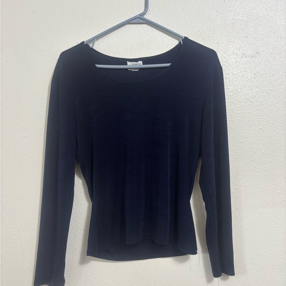 Stretchy Blue Long Sleeve Top